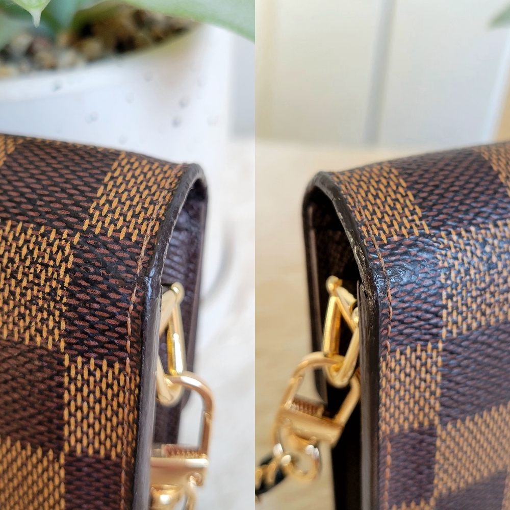 ❤️Authentic Louis Vuitton Wallet Crossbody Shoulder Bag Damier Ebene - Picture 6 of 16